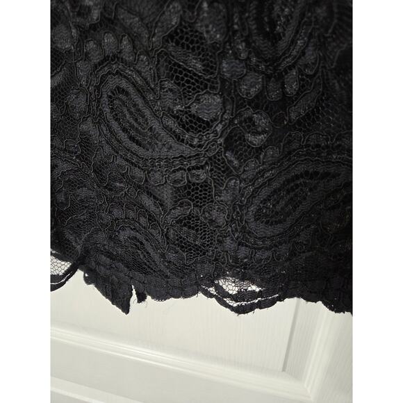 Leifsdottir Anthropologie Black Lace Gothic Romantic Belted Mini Dress, Size 4 - Picture 14 of 14